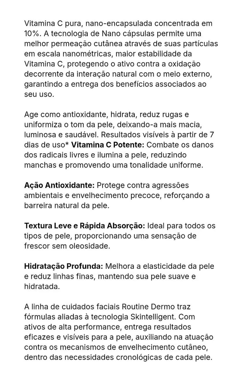 Sérum Vitamina c Routine Dermo Hinode embalagem 30g - Foto 5