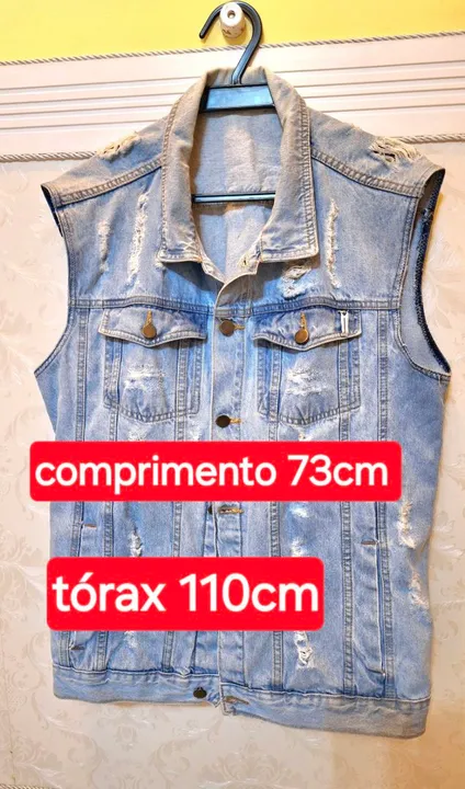 Vendo roupa Colete Jeans Masculino Destroyed