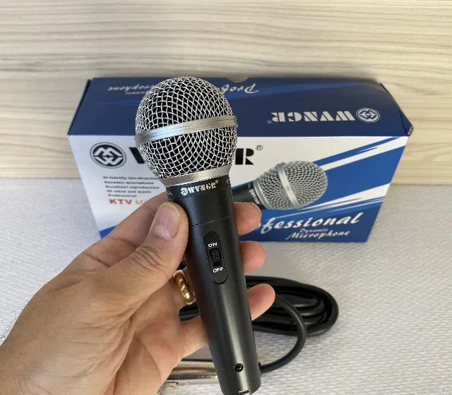 Microfone Profissional Dinâmico de Metal com Fio de 5 metros M-58 Wvngr Original - Foto 5