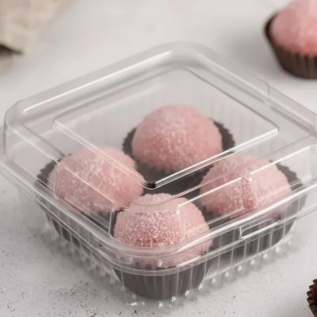 Kit 50 Embalagem Plástico Acetato Transparente Doces Brigadeiros Fatia Bolo Torta - Foto 4