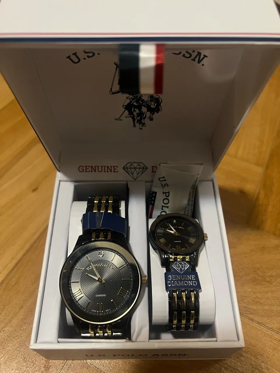 Relógio US polo Assn com dois, masculino e feminino 