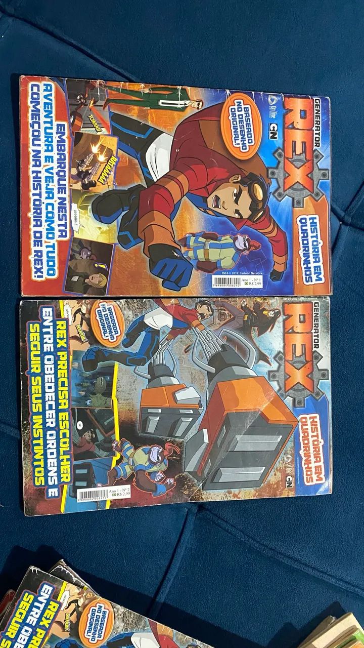 História em quadrinho Generator Rex e boneco 