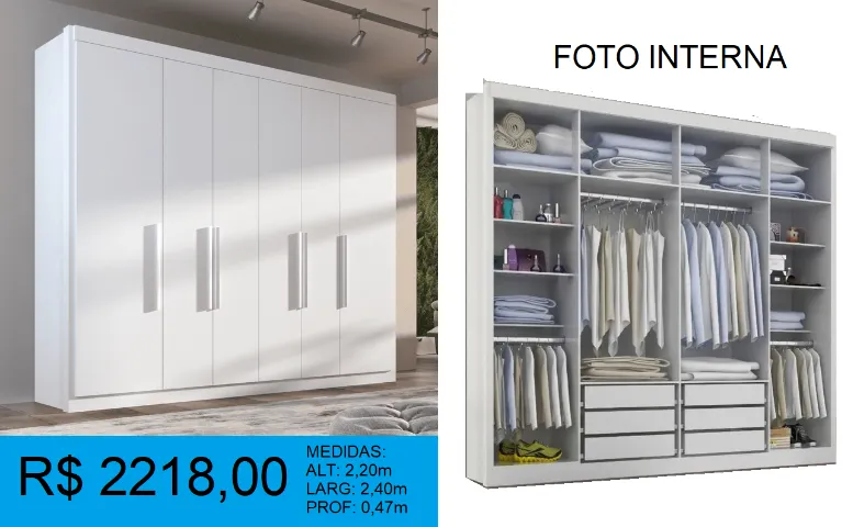 Guarda roupa - parcelamos sem juros