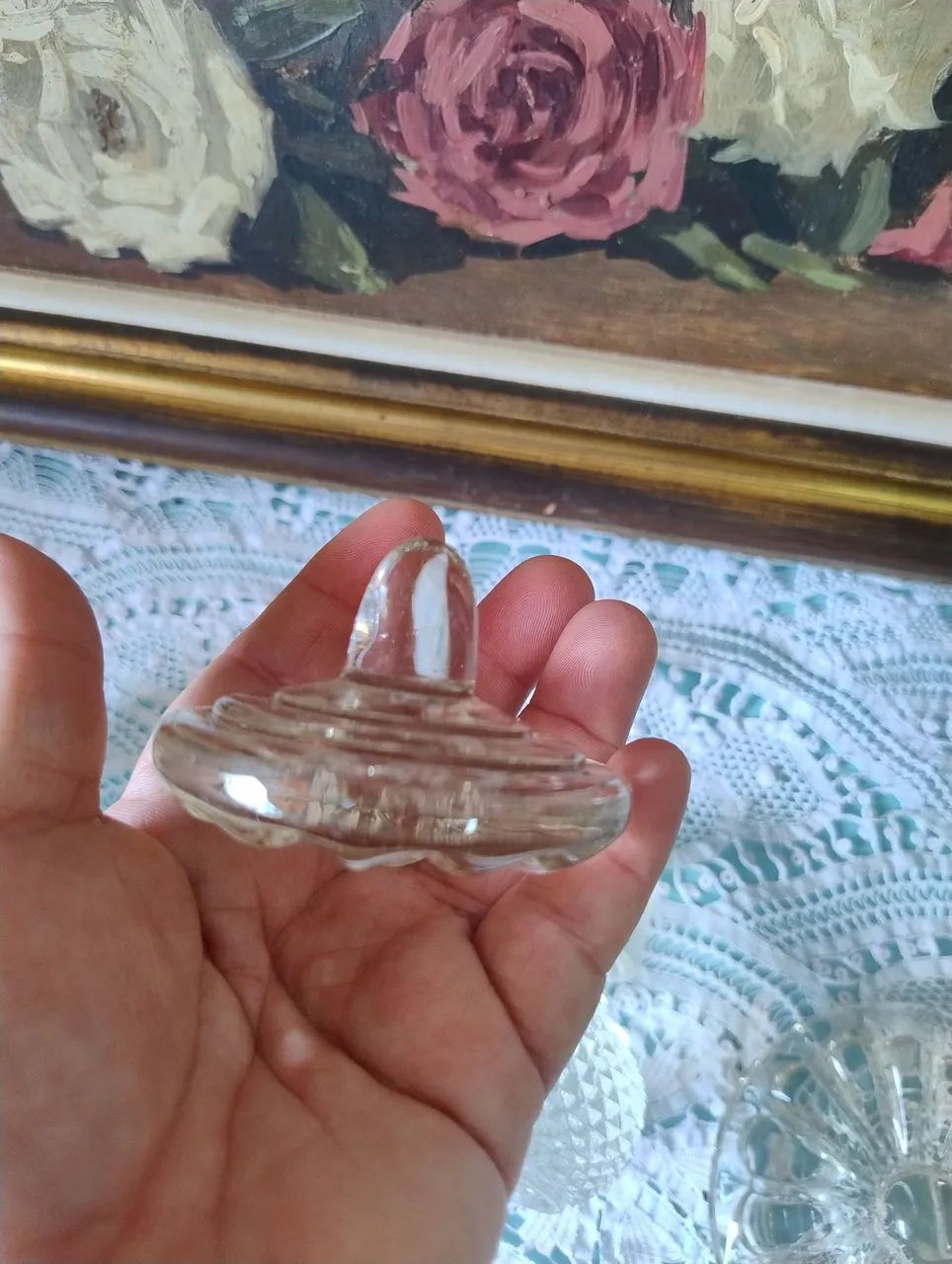 Tampas antigas de vidro e cristal  - Foto 4