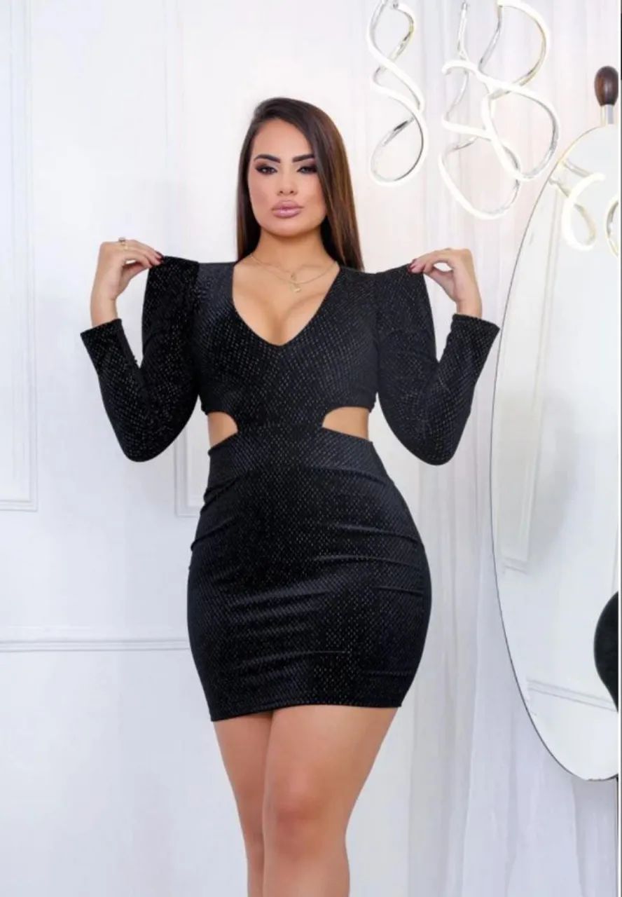 Lindos Vestidos Brilho e Poliamida