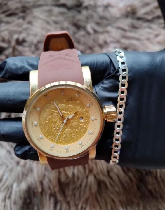 Relógios Femininos Dourados com Pulseiras de Presente - Foto 3