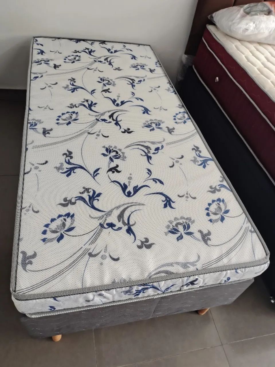 CAMA SOLTEIRO BOX COM COLCHÃO D20 DISPONÍVEL À PRONTA-ENTREGA 