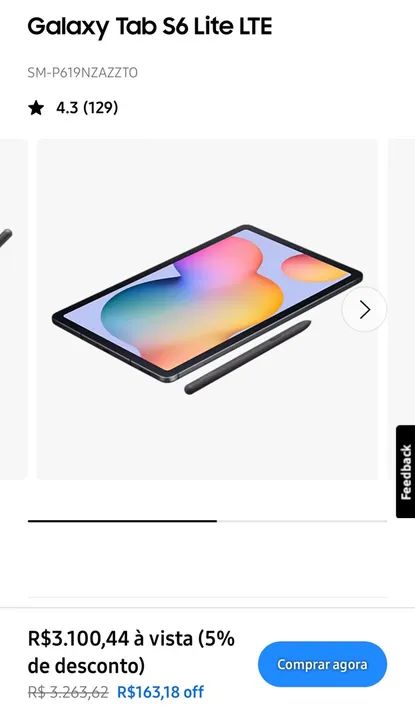 Galaxy Tab S6 Lite LTE - Novo