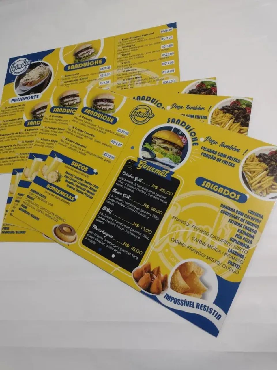5 Cardápios personalizado pvc . Tamanho  27x42 