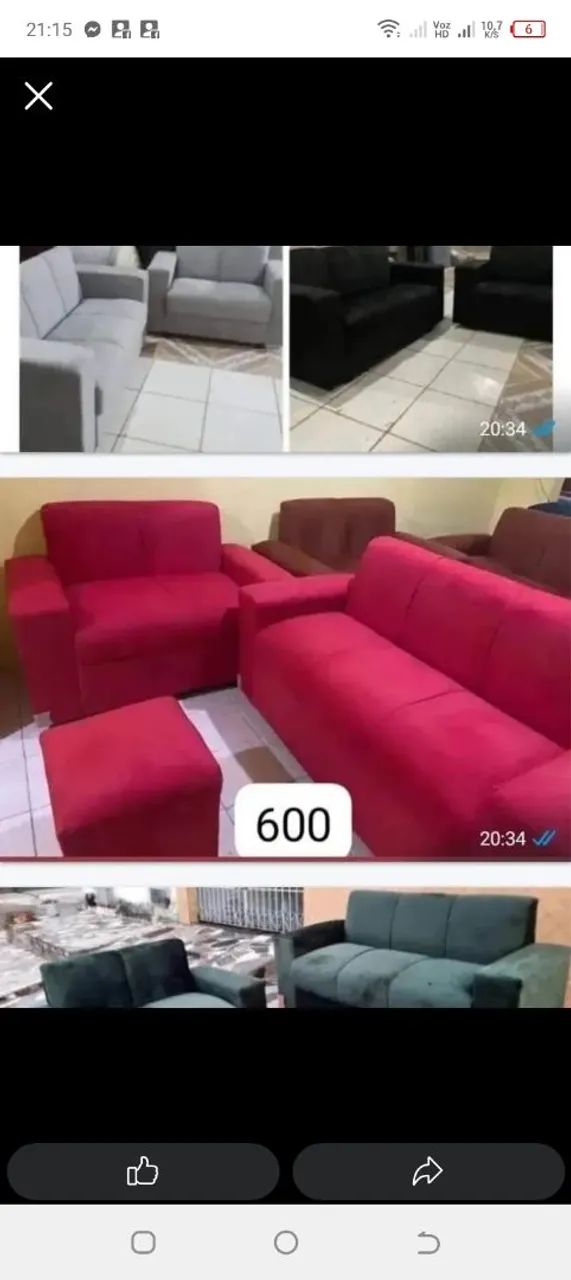 Sofá retrátil conjunto de sofá com almofadas sofá de canto na Promoção ? - Foto 3