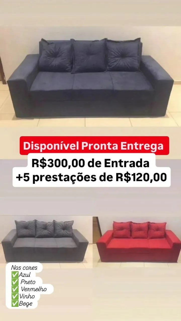 Sofá 3 Lugares Pronta Entrega