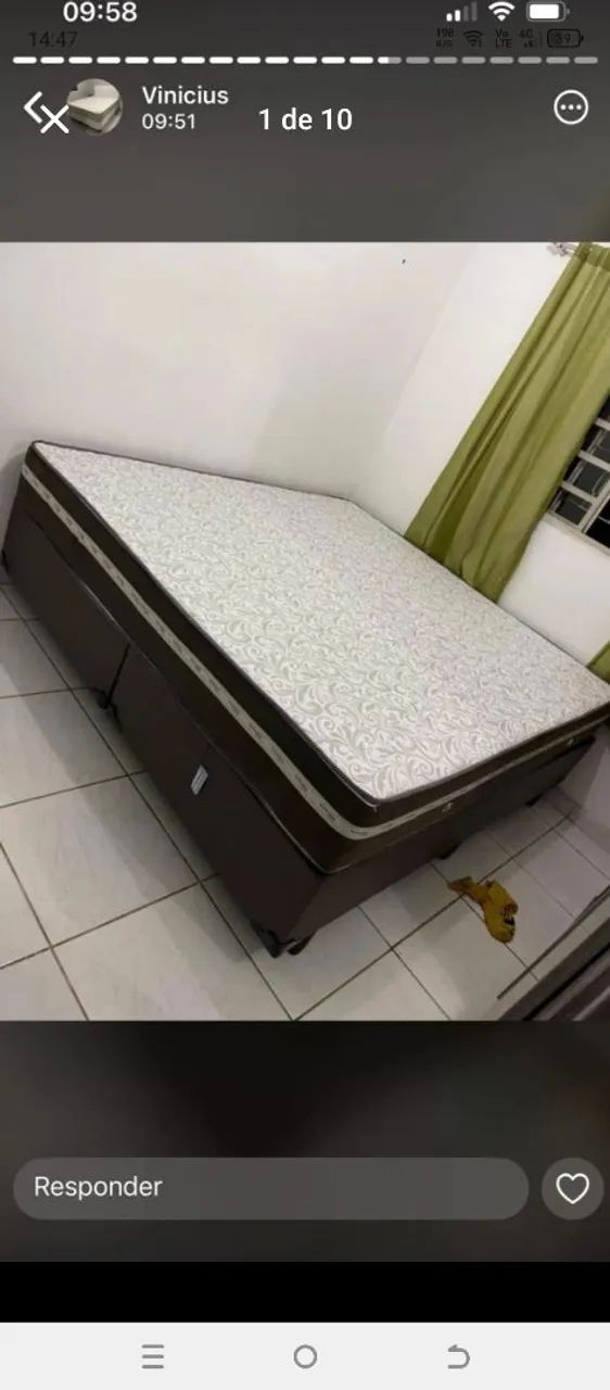 Base e colchão molas ensacadas  Queem