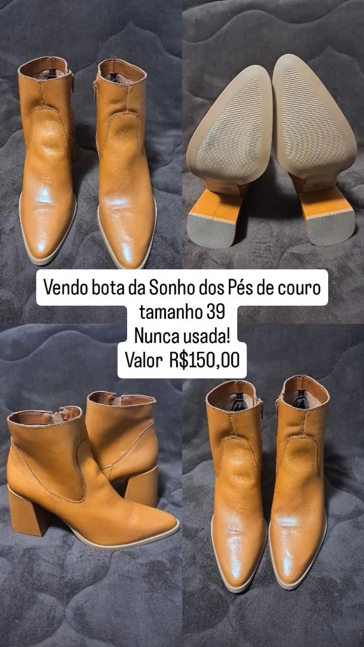 Bota em couro nunca usada!