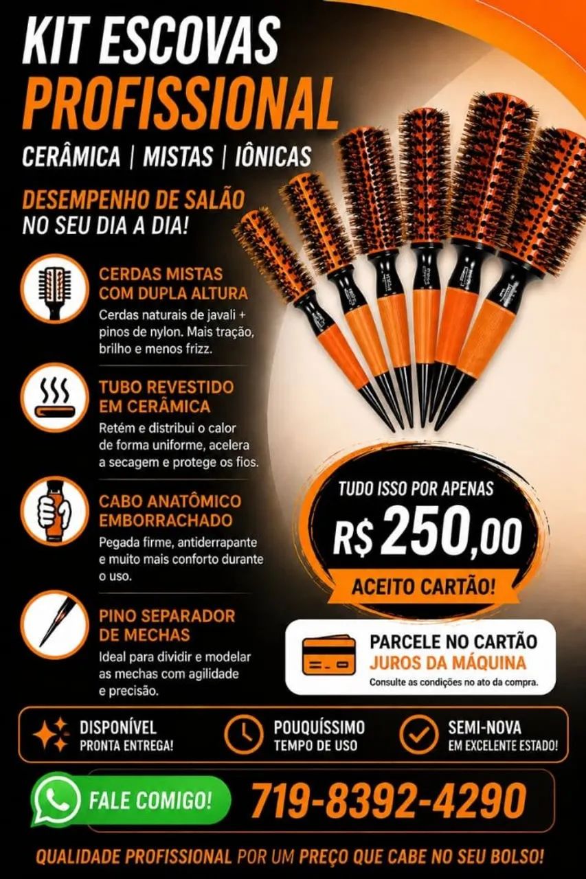 Kit escova profissional 5 unidades 