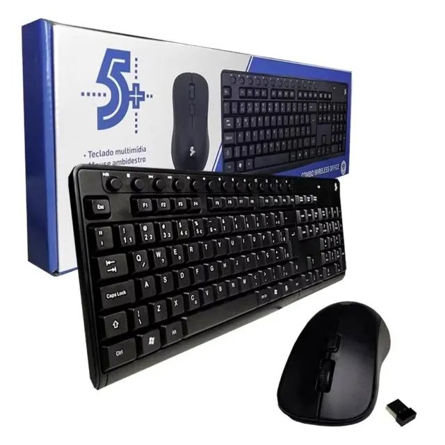 Kit Teclado E Mouse Sem Fio Wireless 2.4ghz 3200dpi Óptico - Foto 3