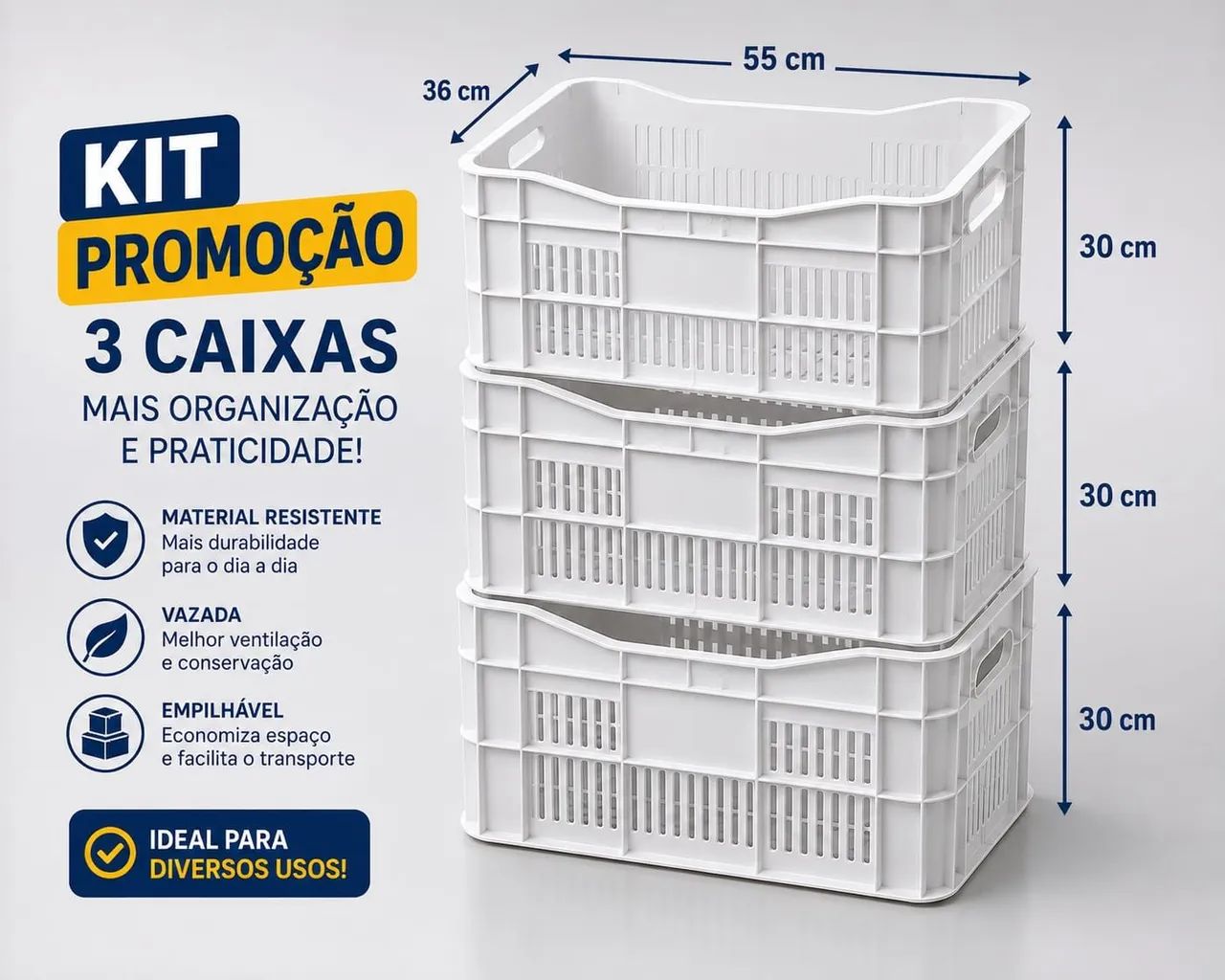 Caixa hortifruti Branca 