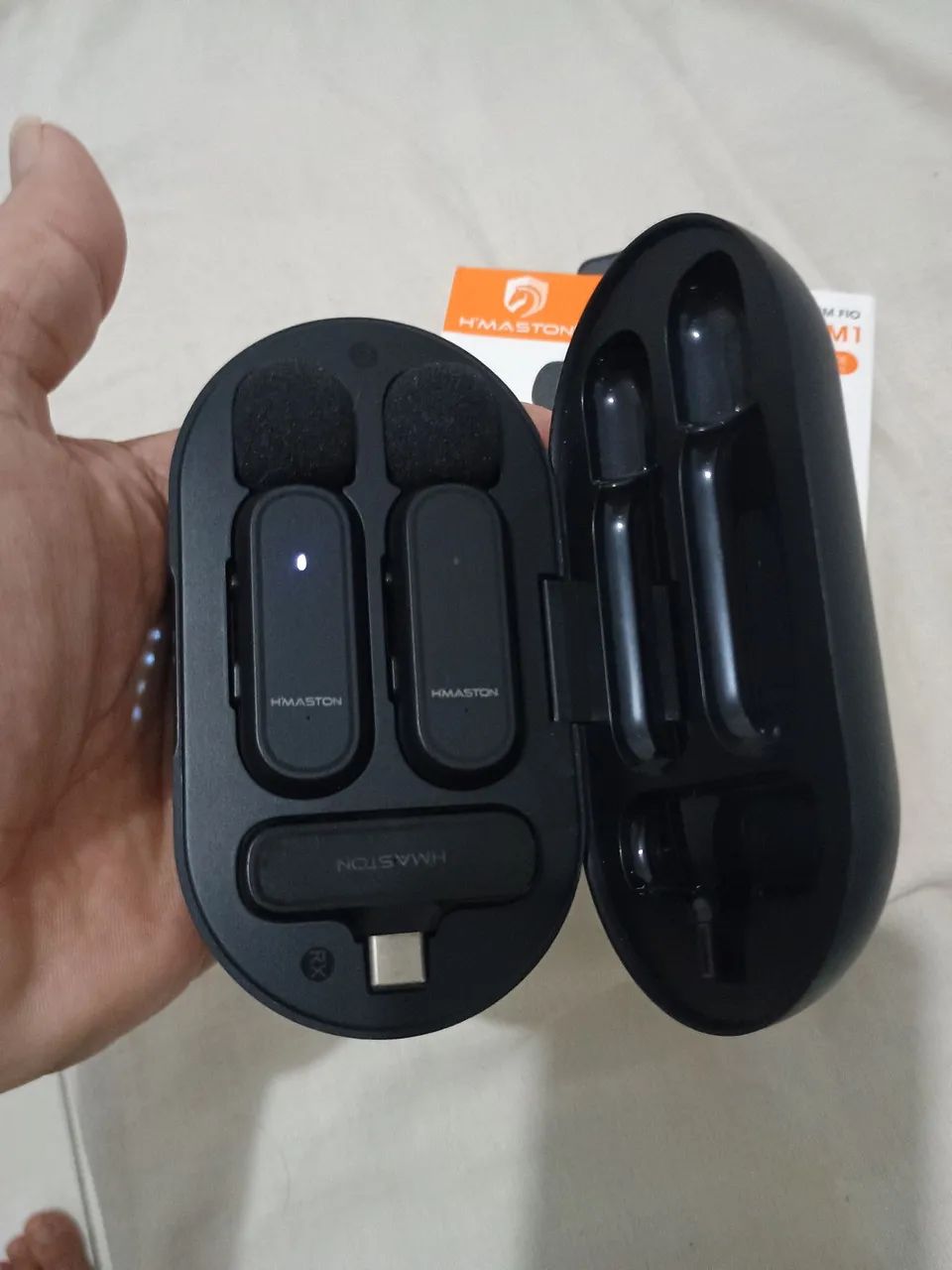 Microfone de prender sem fio 2 em 1 Tipo C