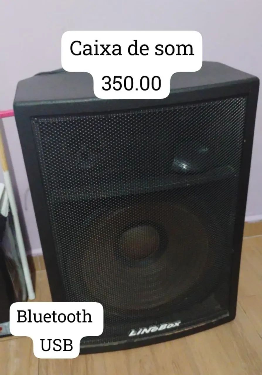 Caixa de som Bluetooth e USB 