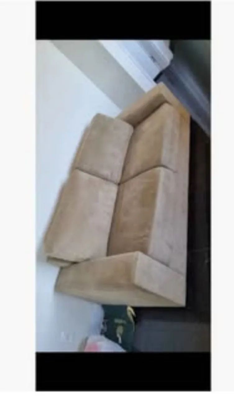 Sofá 2 Lugares Plenitude 2,00m Veludo/suede (cor:<br>Bege)(Usado)
