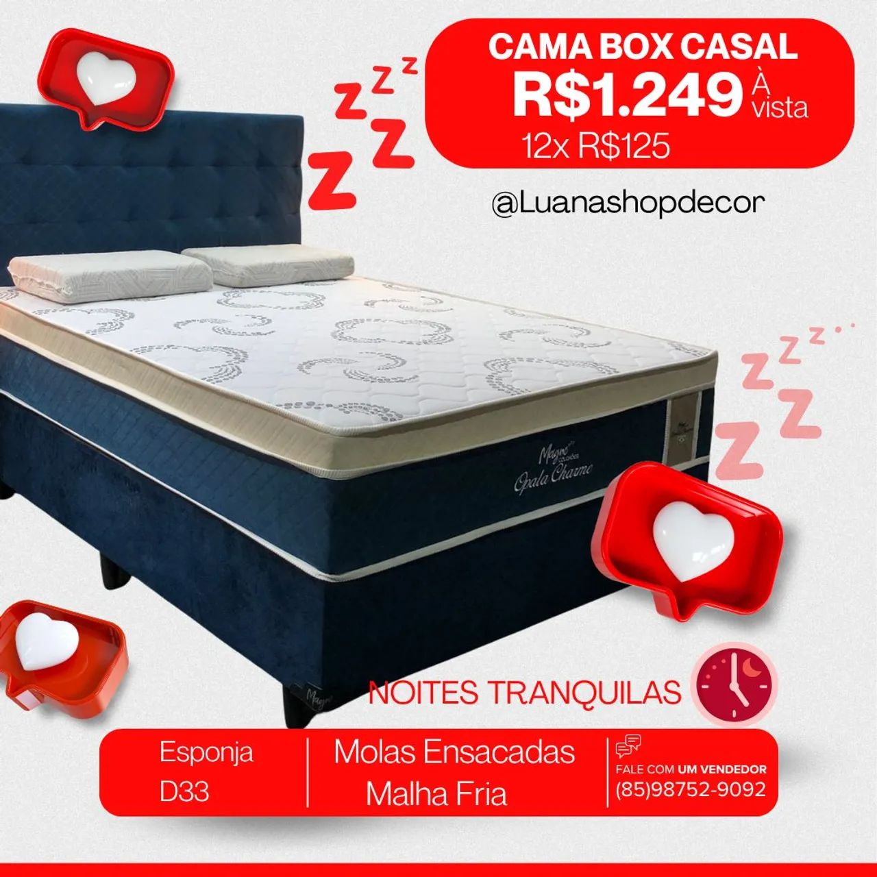 Cama Box Luxo Molas ensacadas Promoção 