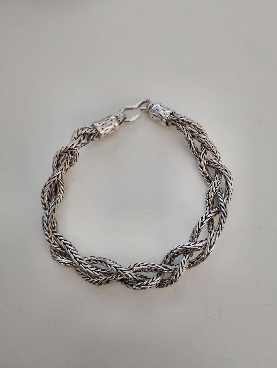 Pulseira de prata trançada 