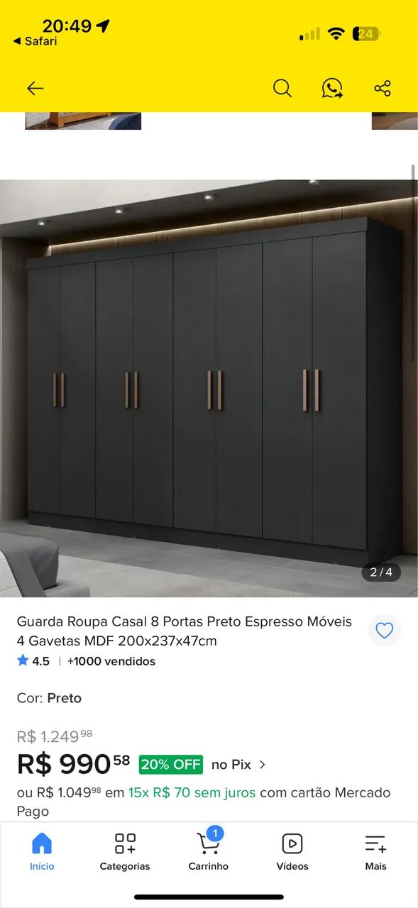 Guarda Roupa casal 8 portas - Foto 5