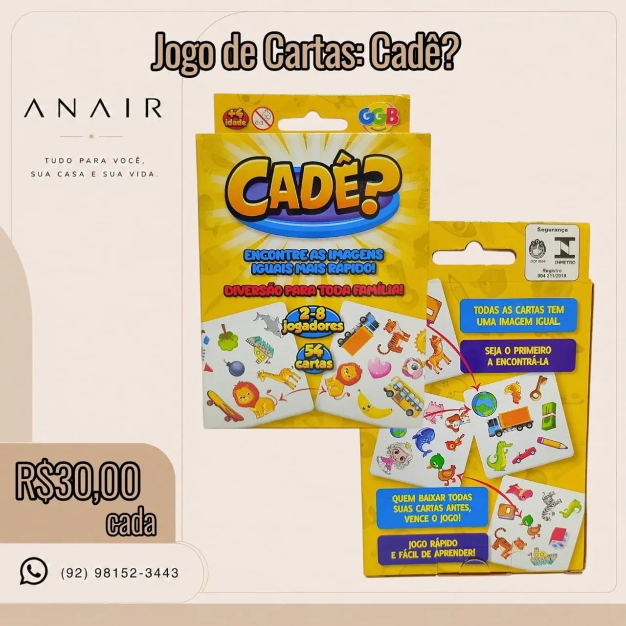 Jogo de Cartas: Cadê?