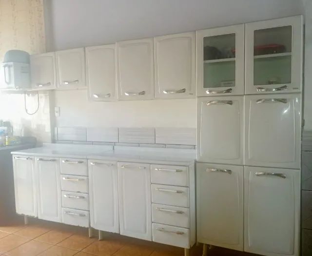 Armário de Cozinha Branco com 05 peças