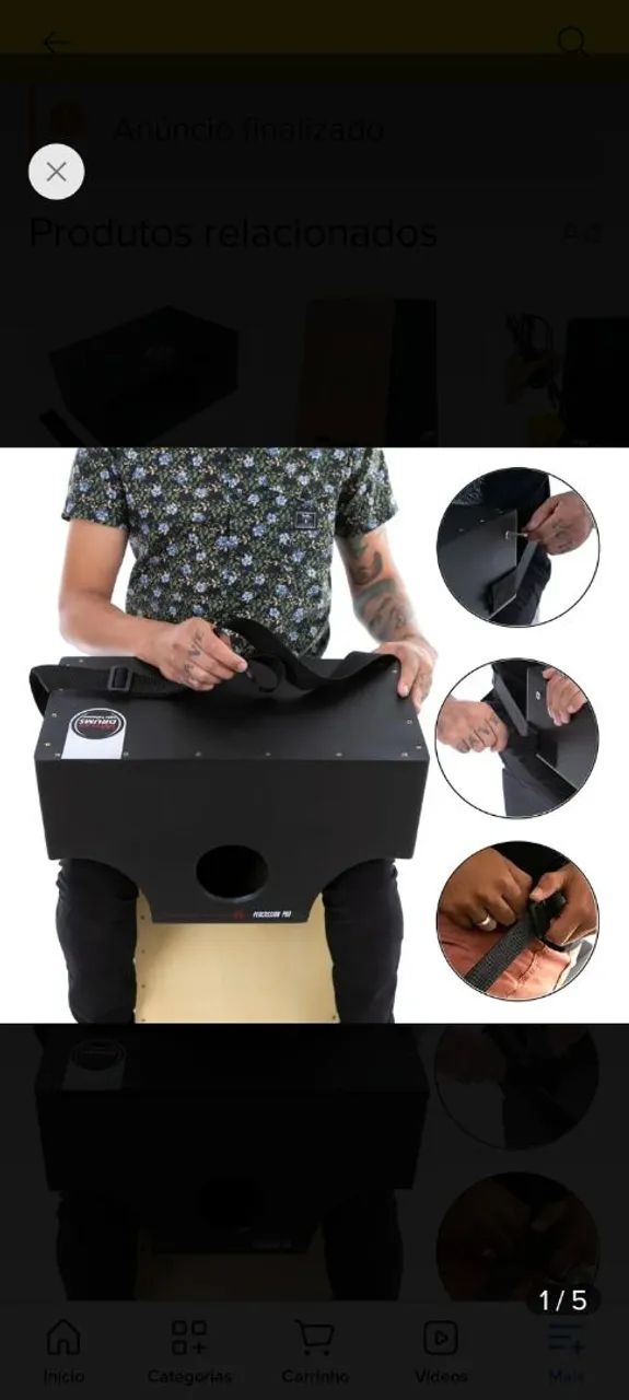 Cajon eletroacústico profissional 