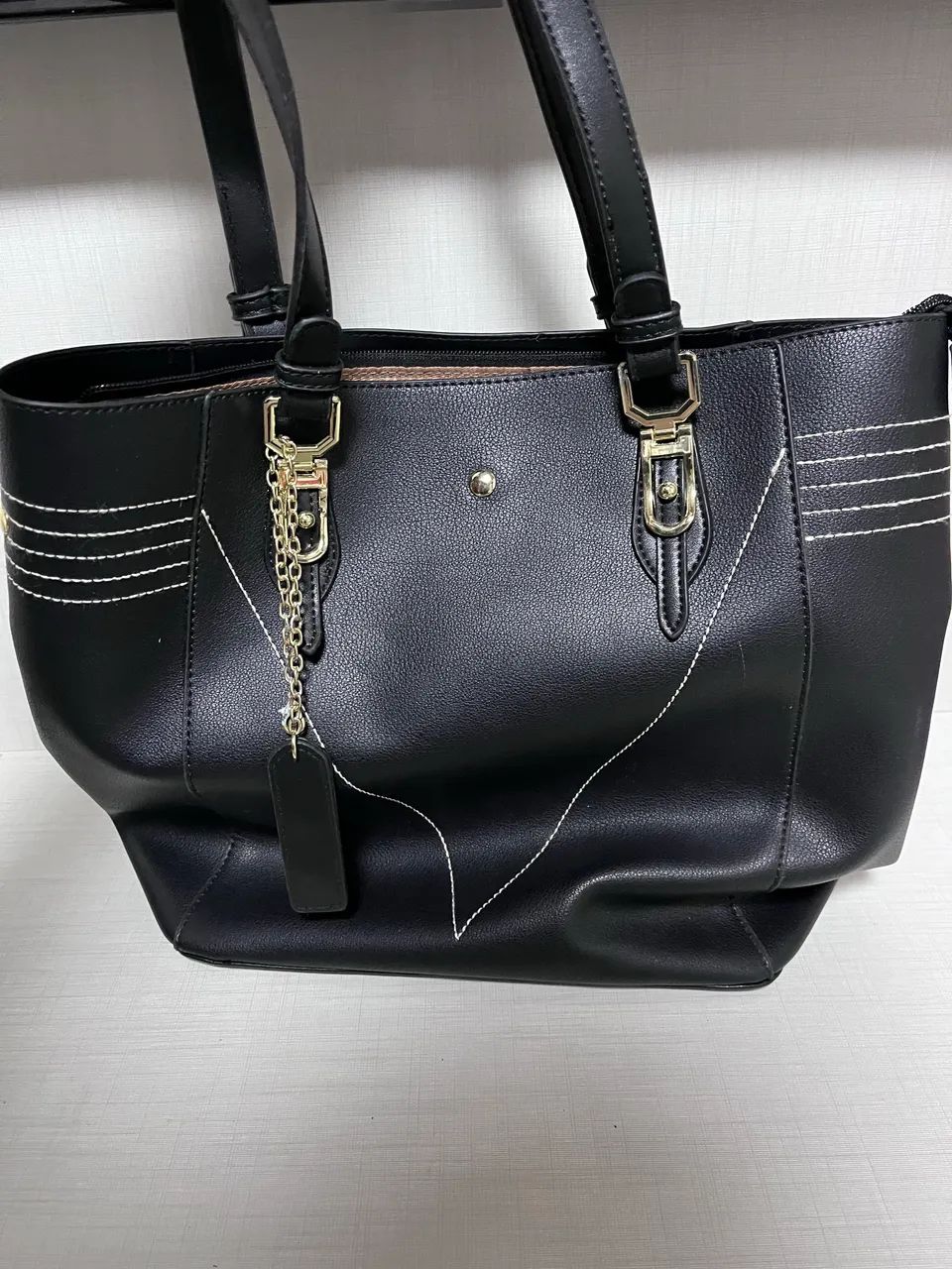 bolsa de mão macadamia preta - Foto 4