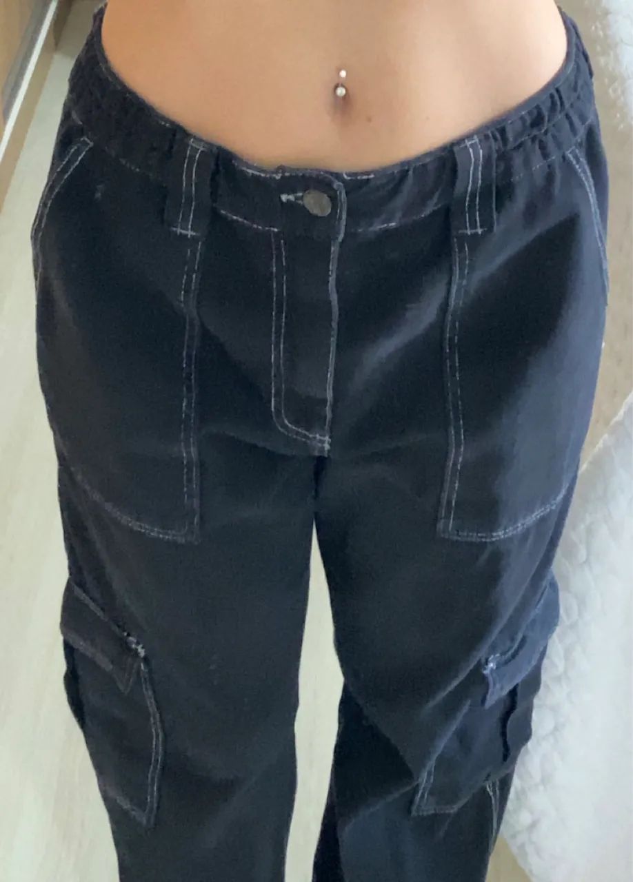 calça cargo youcom preta reta 42 - Foto 5