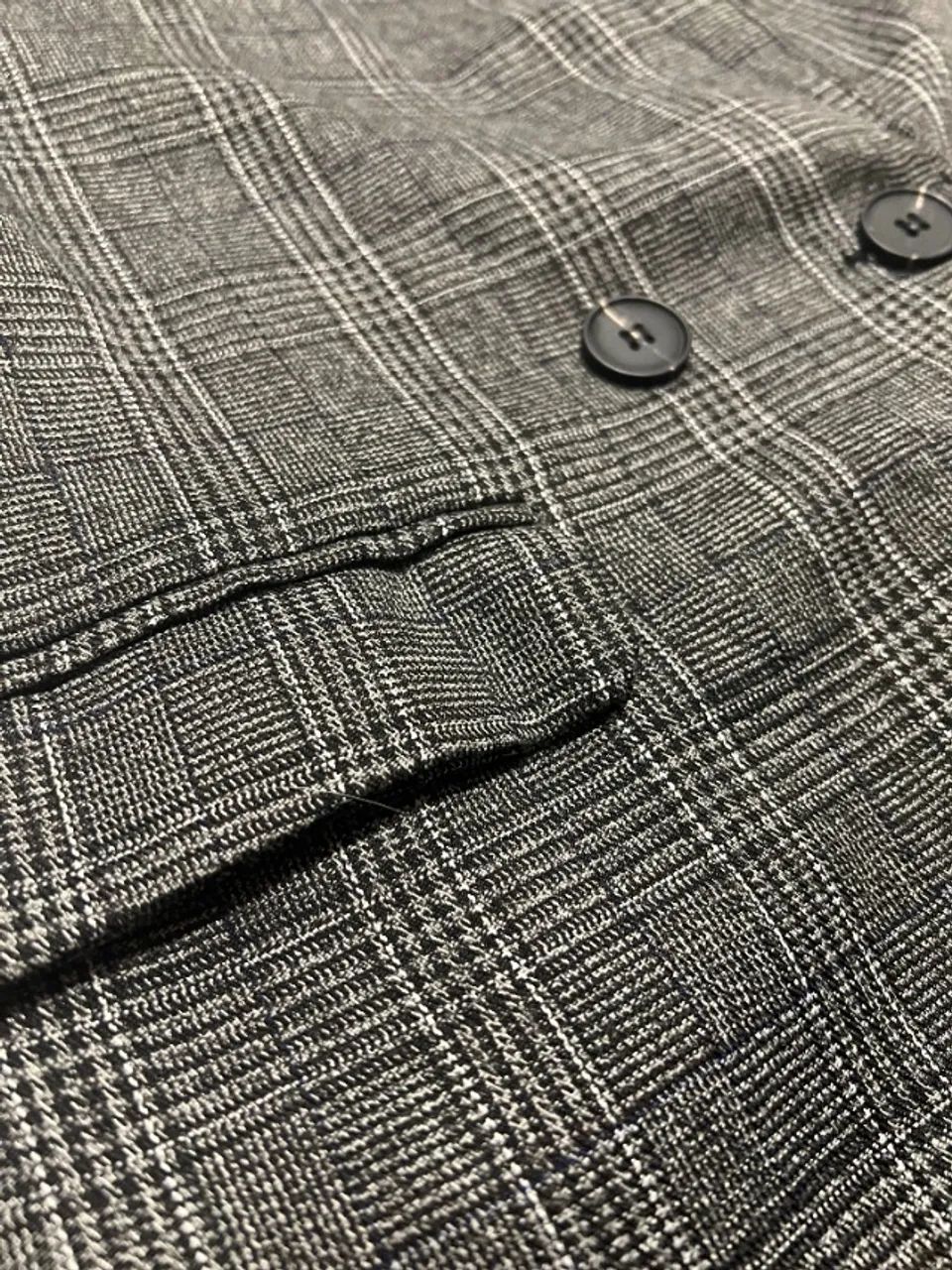 blazer alfaiataria xadrez forrado cinza - Foto 5