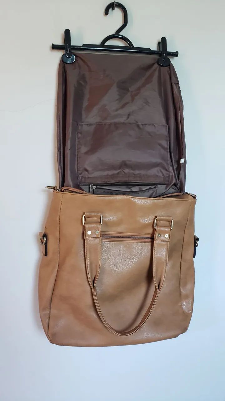 BOLSA DE COURO GRANDE CARAMELO  - Foto 5