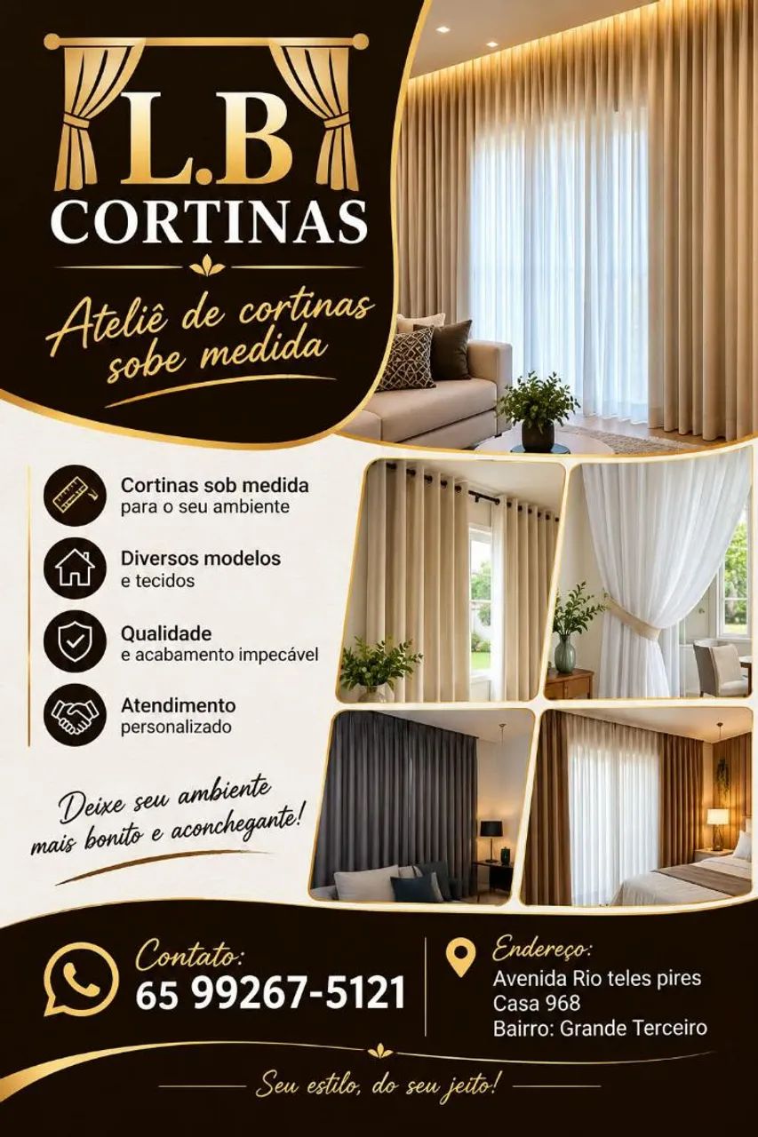 Cortinas sobe medida.