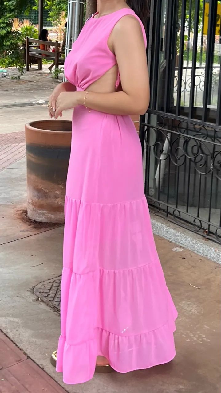 Vestido longo rosa  - Foto 2