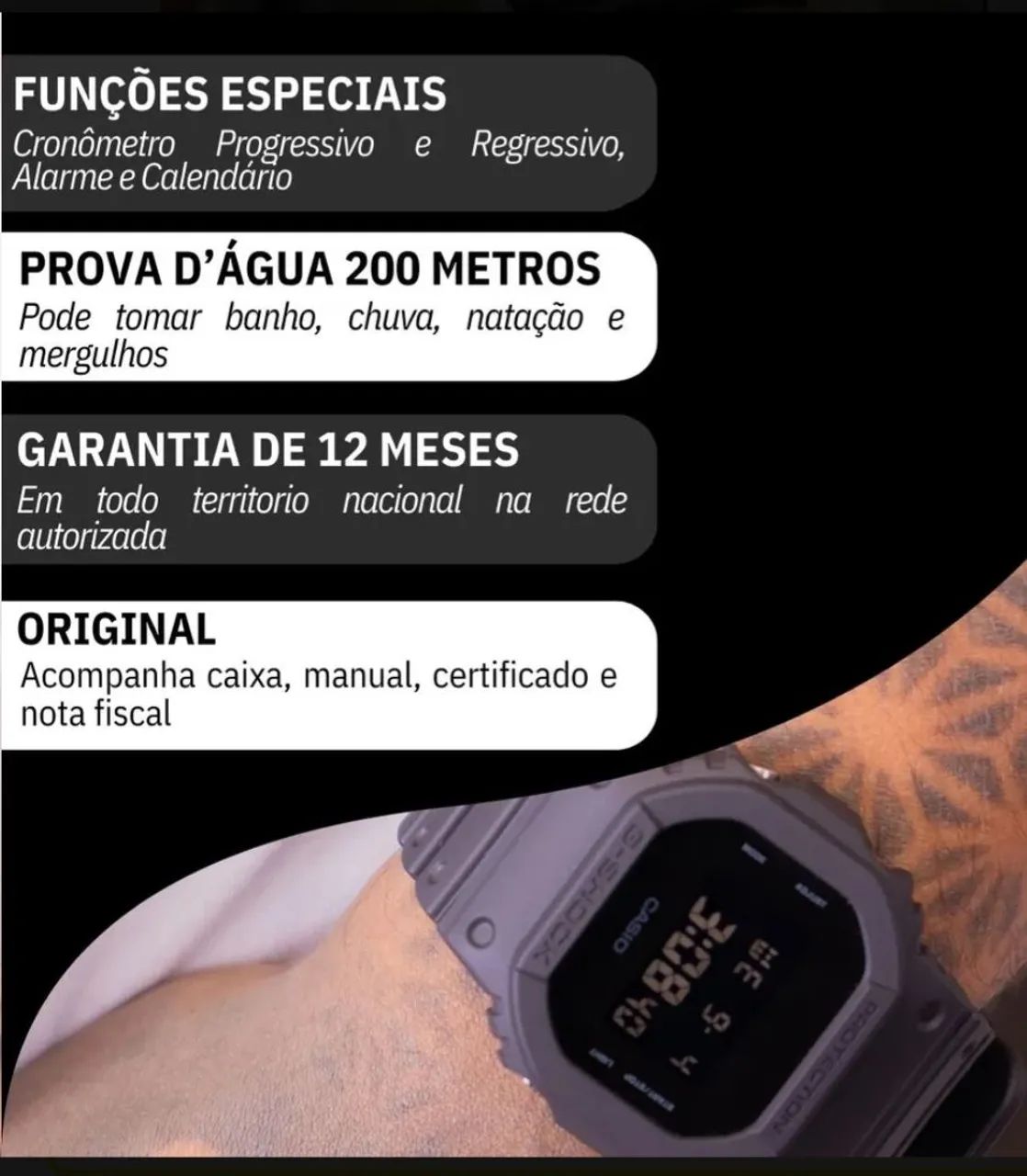 Relogio cassio G-shock digital preto Dw 5600bb - Foto 4