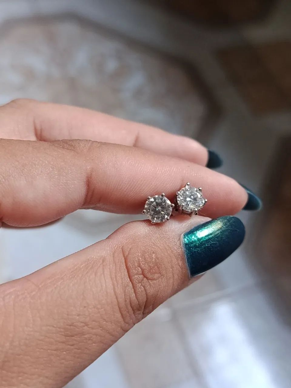 Brincos moissanite 6mm