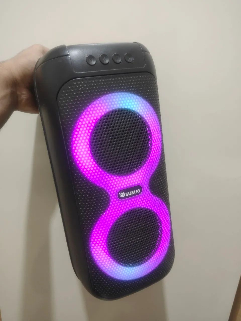 Caixa de Som Portátil Bluetooth Sumay e Microfone com Fio - Foto 2