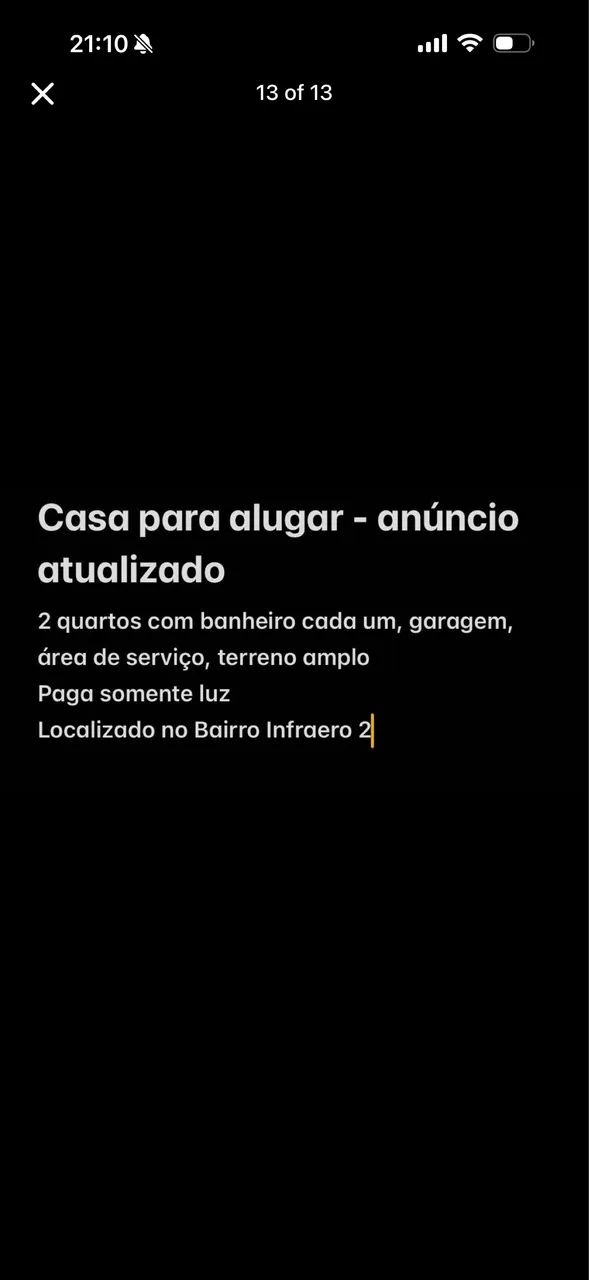 Casa para alugar com dois quartos no Infraero 2