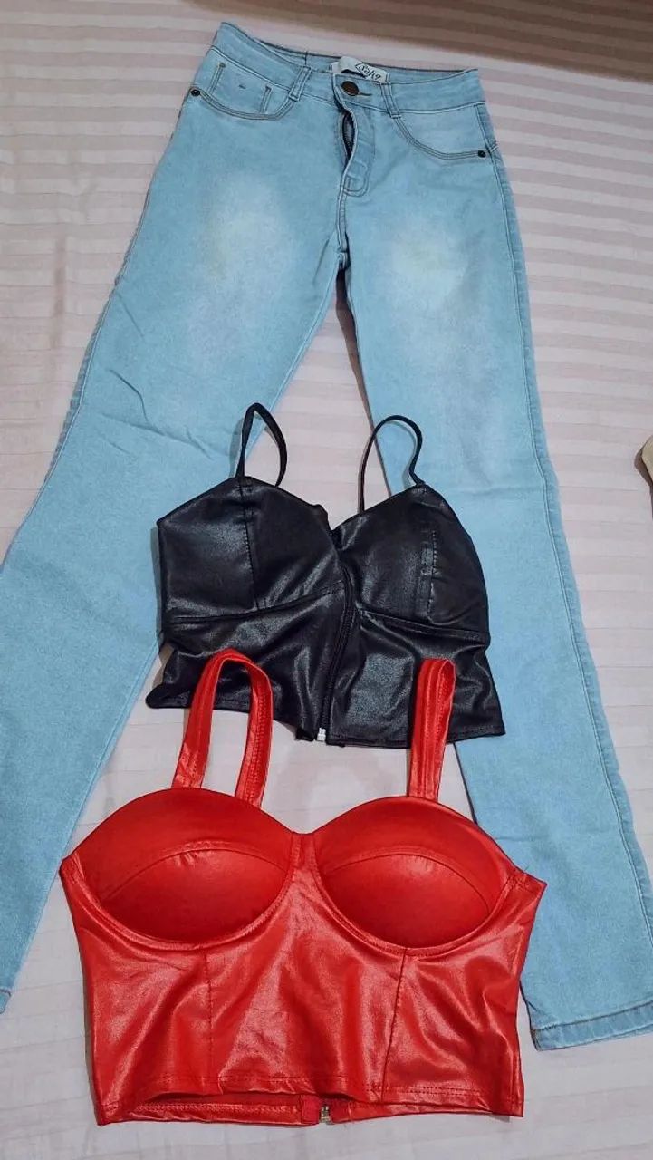 calça jeans 36 e croped P - Foto 3