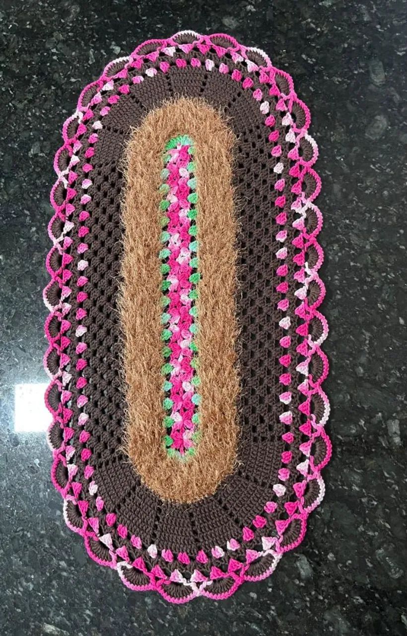 Tapete de crochê 35x17,5 CM