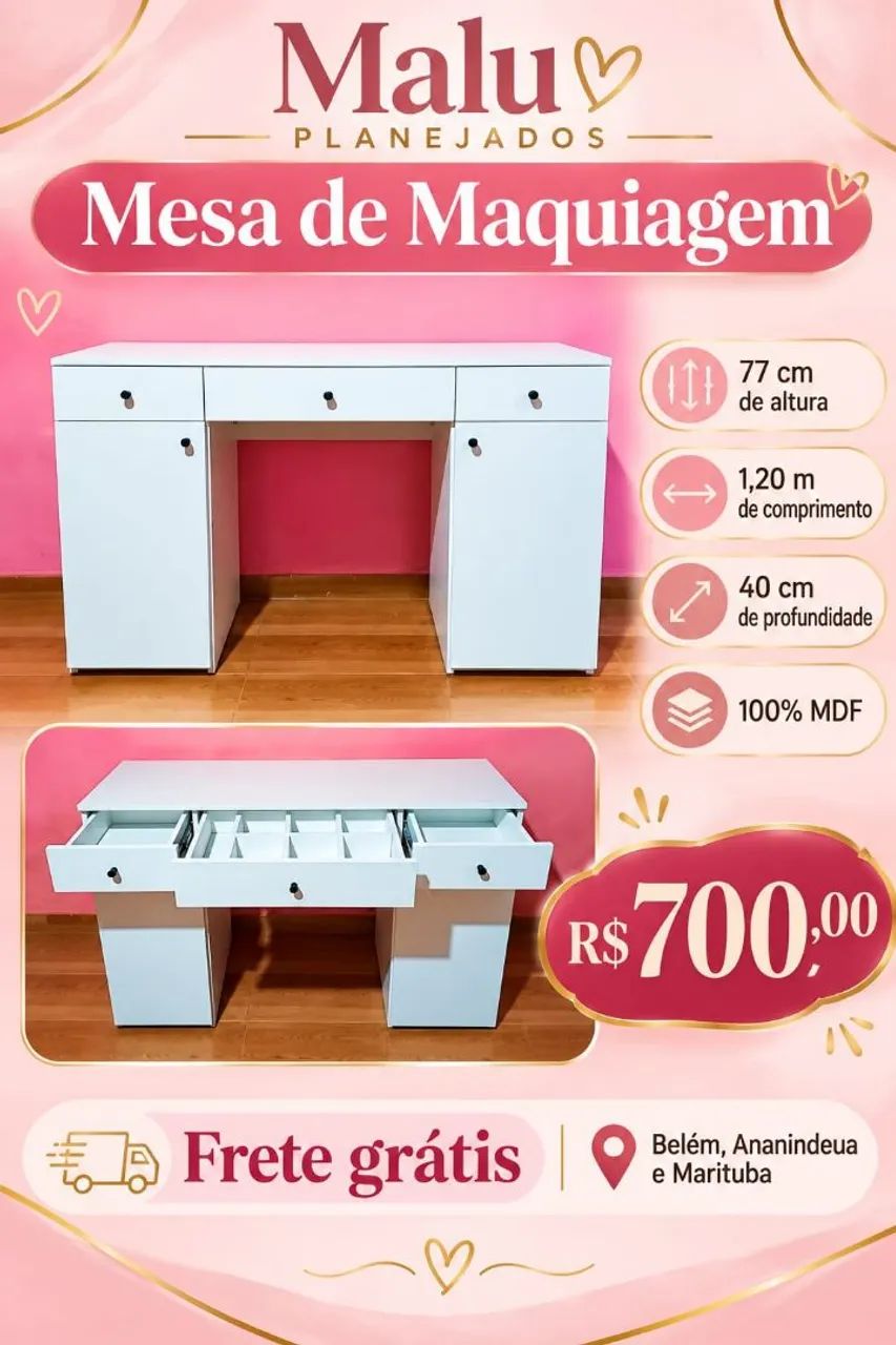 Promoção mesa de maquiagem 