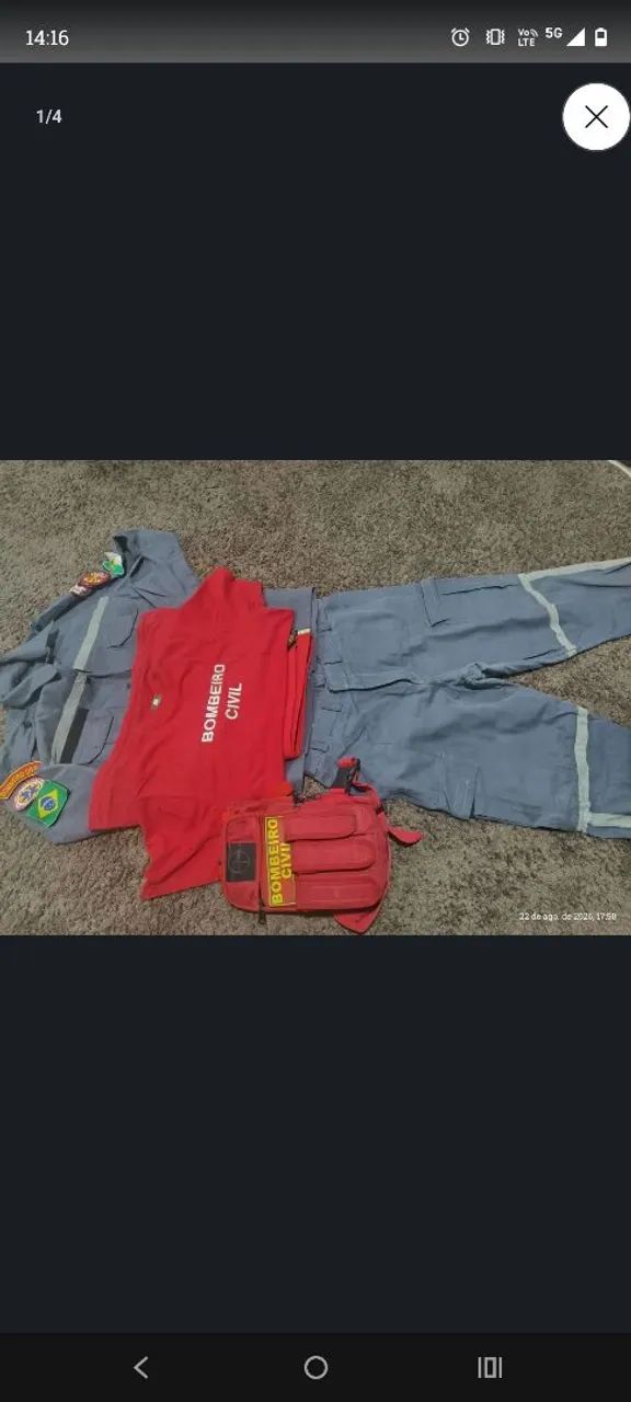 Fardamento de bombeiro civil. - Foto 3