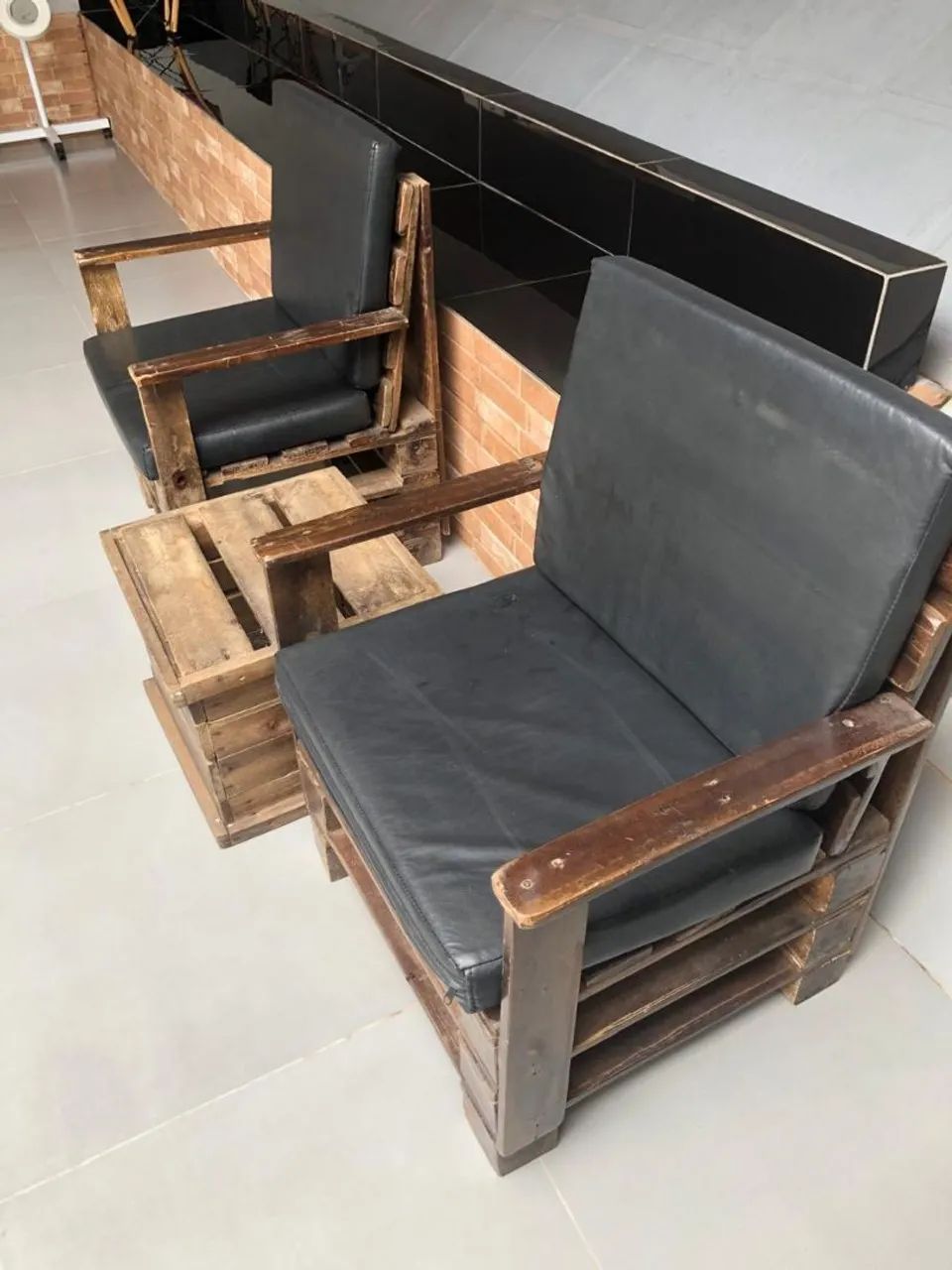 Conjunto de sofás estilo pallet - completo - Foto 3