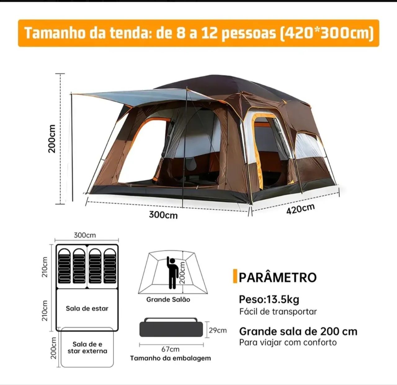 Barraca para 12 pessoas impermeável  - Foto 2