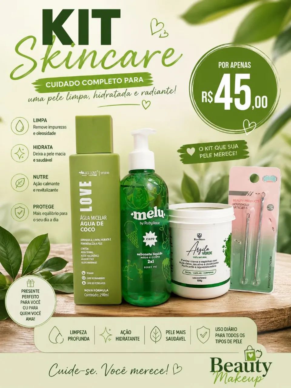 Kit cuidados com a pele