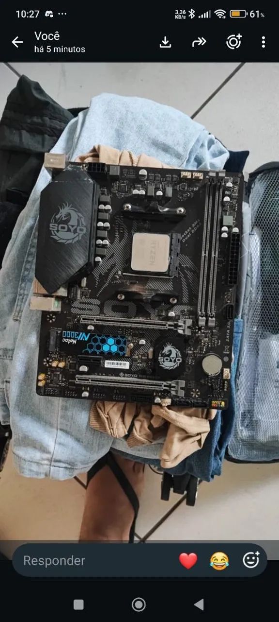 Amd ryzen 5600 x + placa mãe soyo b550m