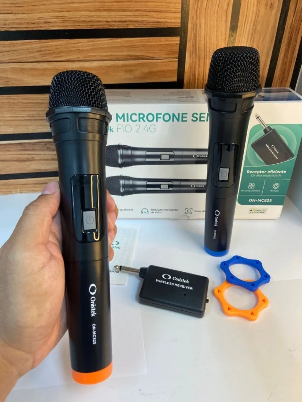Microfone sem Fio Duplo Onistek com Receptor ON-MC825 - Foto 4