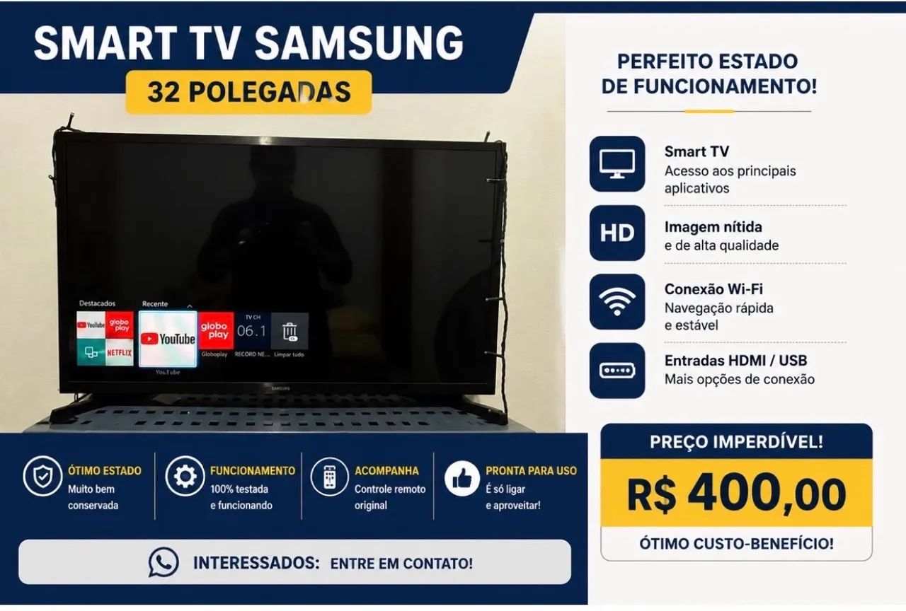 Smart TV Samsung 32 polegadas  - Foto 3