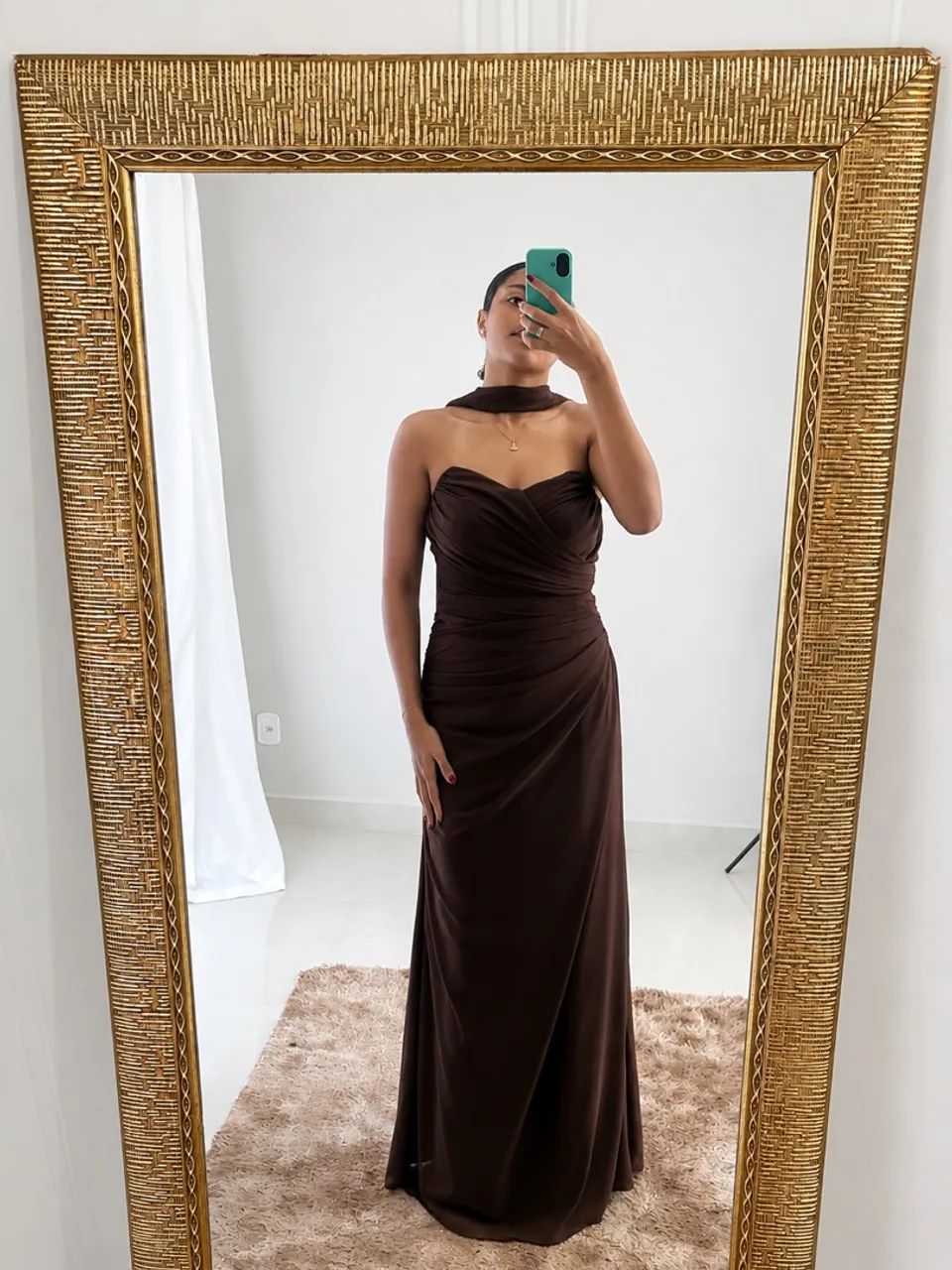 Vestido marrom de festa  - Foto 2